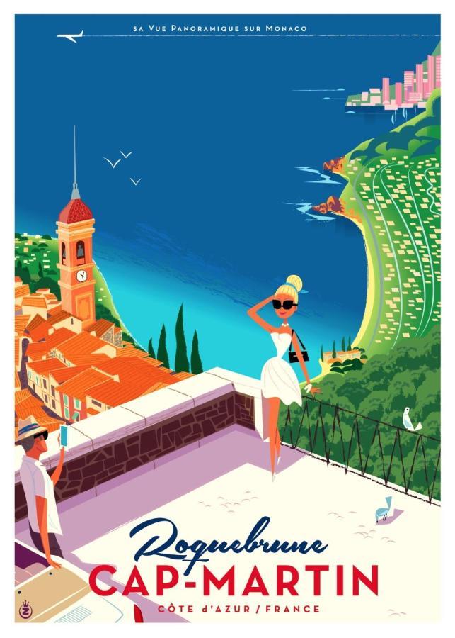 Charmant 2 Pieces Vue Sur Mer Et Monte-Carlo A Roquebrune Cap Martin Eksteriør billede